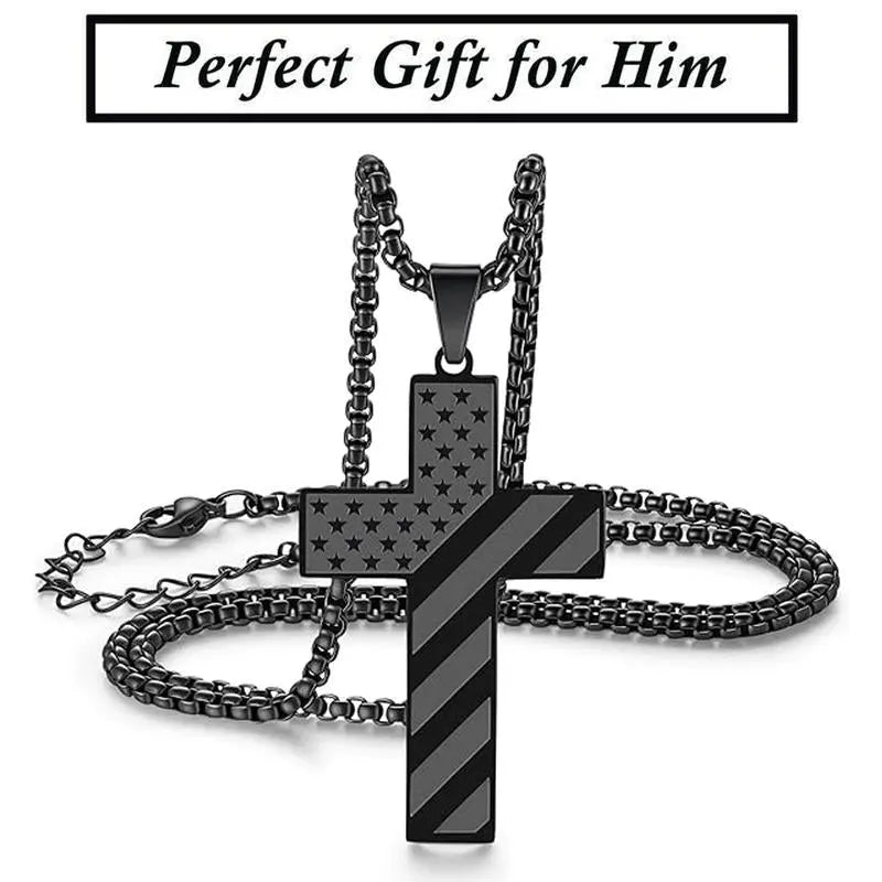 Men's Cross Necklace Faith Made
