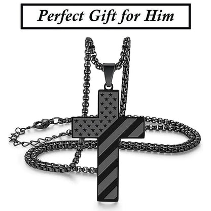Men's Cross Necklace Faith Made