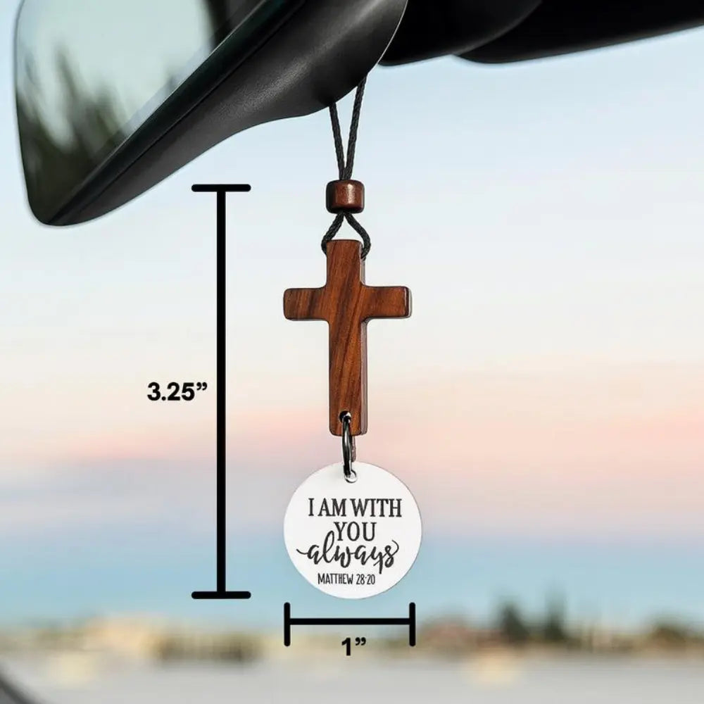 Daily Verse Rearview Mirror Cross Ornament FaithMade