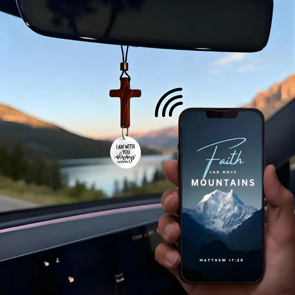 Daily Verse Rearview Mirror Cross Ornament FaithMade