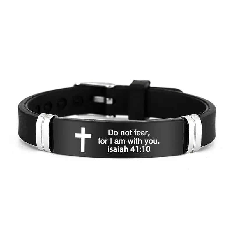 Cross Bracelet with Quote Faith Made