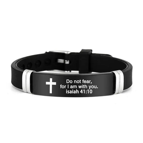 Cross Bracelet with Quote Faith Made