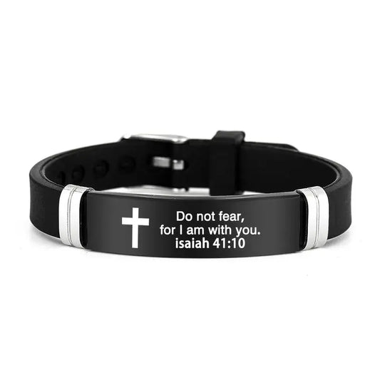 Cross Bracelet with Quote Faith Made