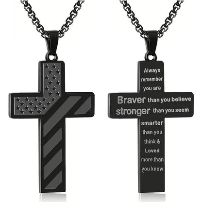 Men's Cross Necklace Faith Made