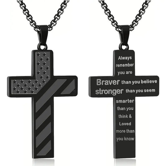 Men's Cross Necklace Faith Made