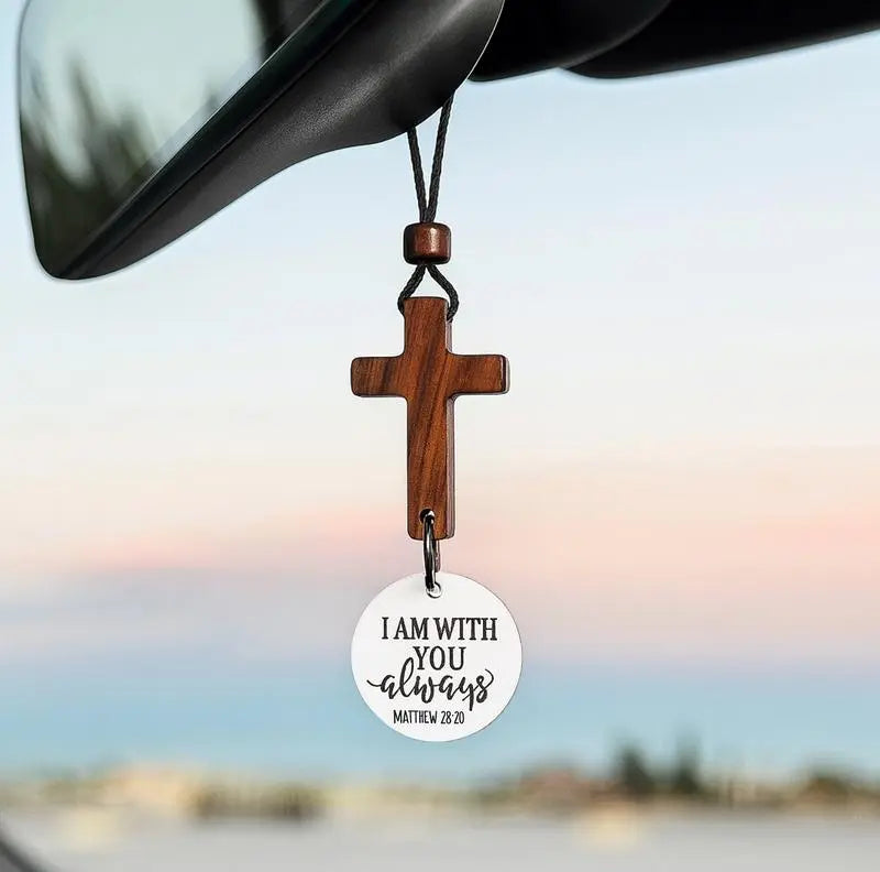 Daily Verse Rearview Mirror Cross Ornament FaithMade
